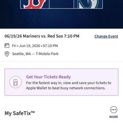 4 Tickets Mariners Vs Red Sox