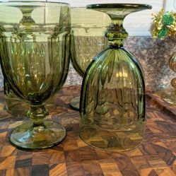 Libby's Avocado Green Water Goblets