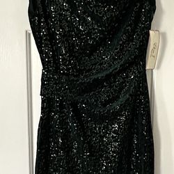 NWT Eliza J Green velvet sequin dress size 6