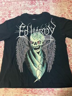 ED HARDY - rare rhinestone tee.