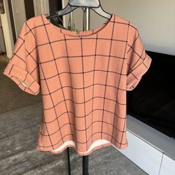 MELLODAY Plaid Cuffed Sleeve Blouse