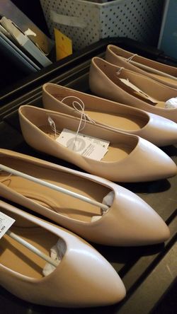 Women's Kora Microsuede Pointed Toe Ballet Flats - A New Day - Taupe