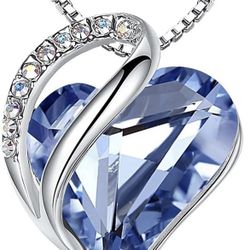Women infinity love heart pendant necklace jewelry gift for her