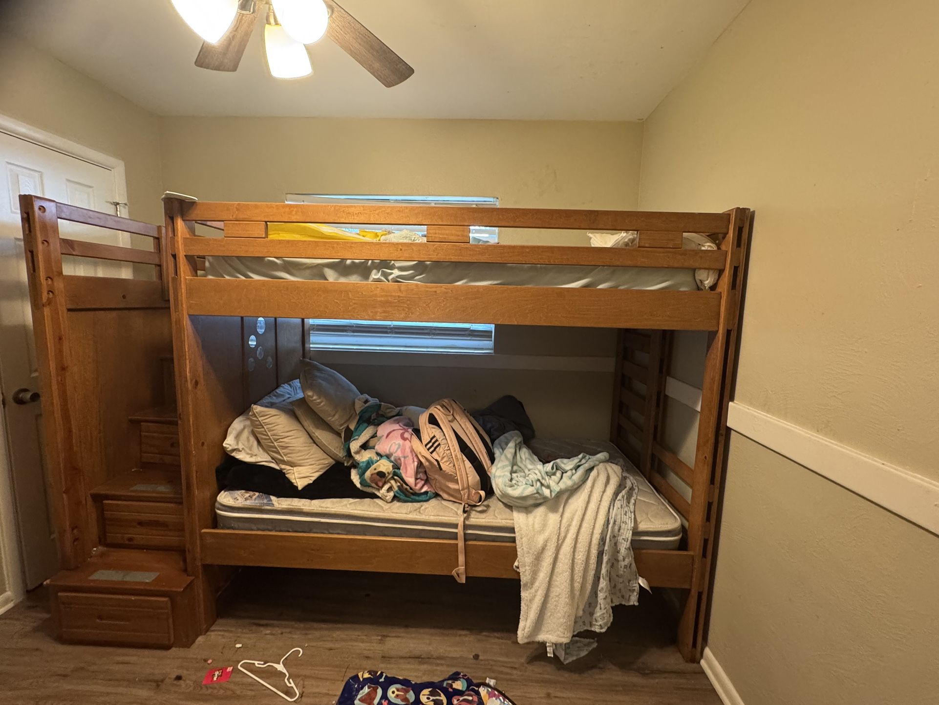 Wooden Twin Bunk Bed & Dresser