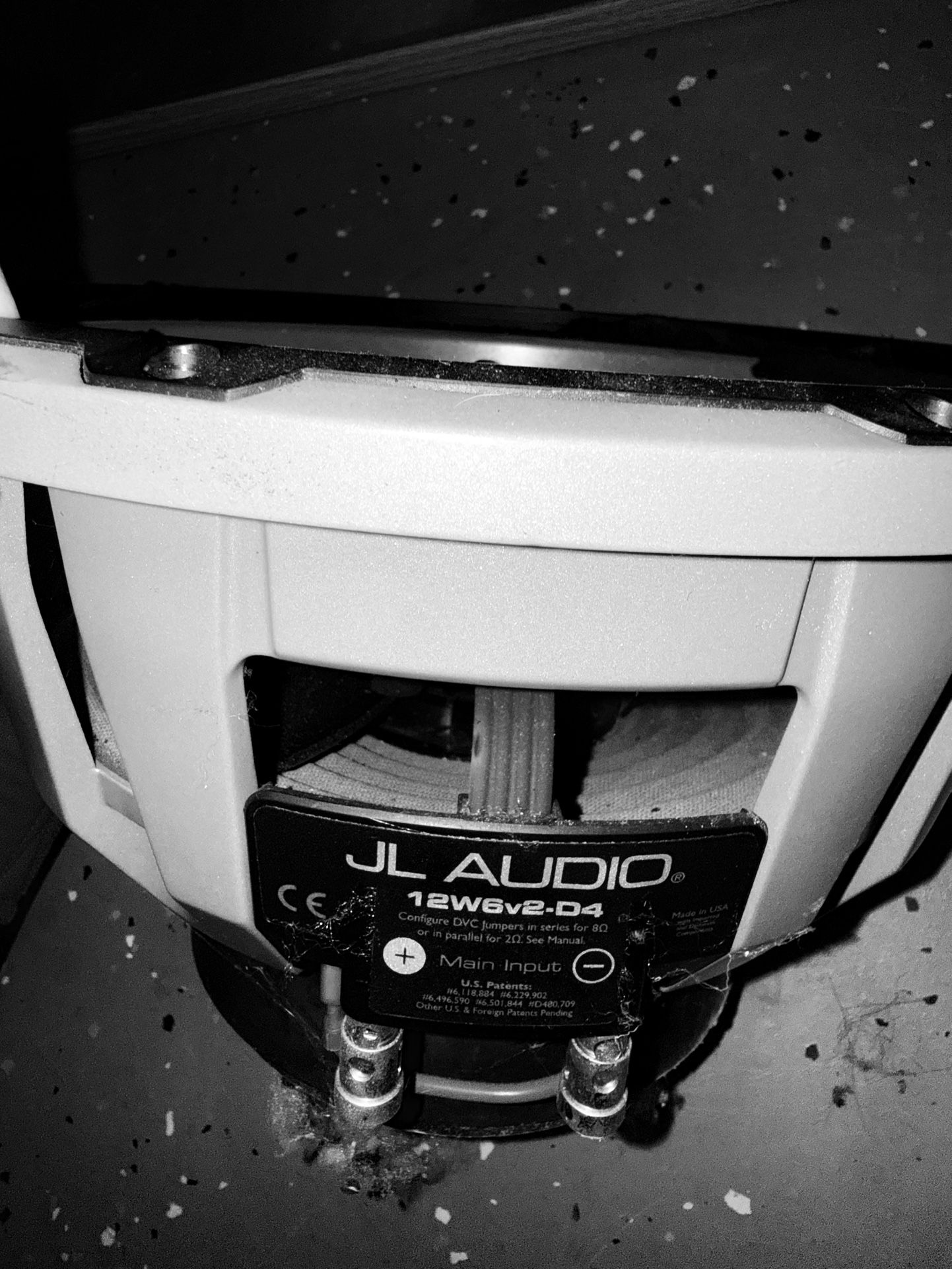 Dual JL Audio 12W6v2-D4 subwoofer.