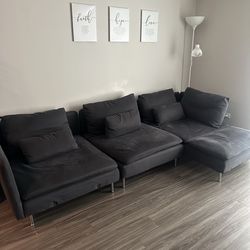 Blue Fabric 3+ Piece Sectional