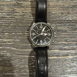 Burberry Mens BU7818 Utilitarian Black Leather Chronograph Watch