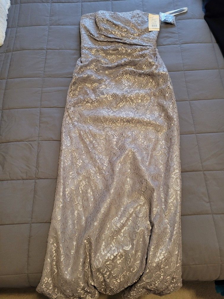  Silver long dress.