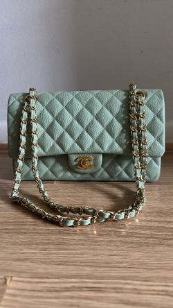 Chanel Mint Green Small Caviar Flap Bag