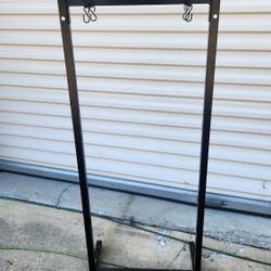 Metal Floor Sleeve Stand For Plastic Bags or Advertising Ads 15" × 19 1/2" × 48 1/2" high 