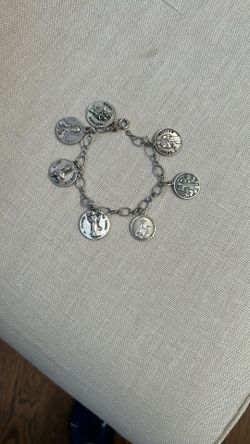 Sterling silver Saint Patron Charm Bracelet