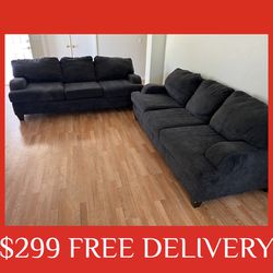 Dark Gray/Grey COUCH SET (FREE CURBSIDE DELIVERY) recliner Sectional sectional sofa recliner