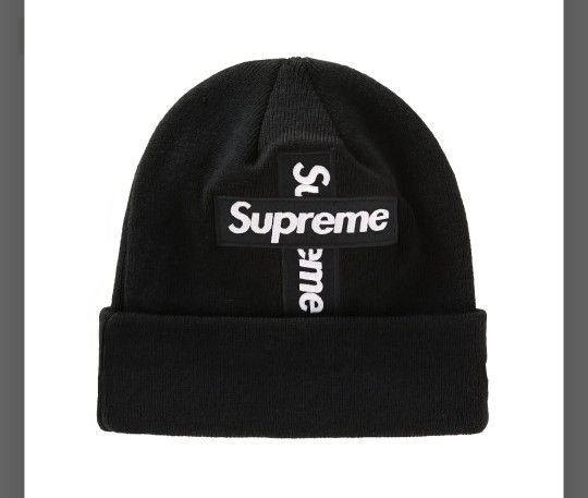 2020 SUPREME NEW ERA CROSS BOX LOGO BEANIE BLACK