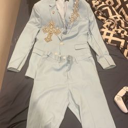 Baby Blue Prom Suit