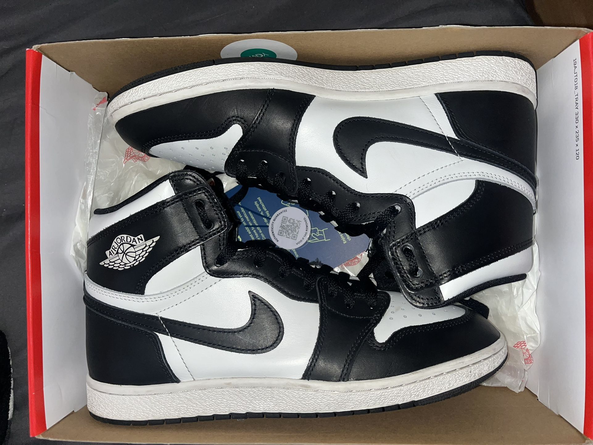 Jordan 1 High 85 Black White - Size 10