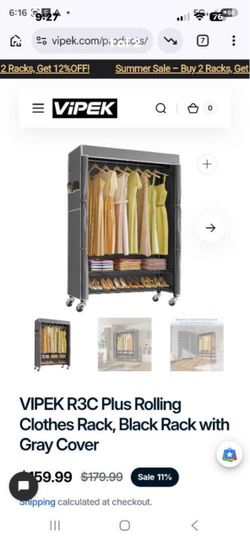 Rolling Clothes Rack with Cover