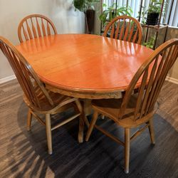 Wooden Dining Table and (4) Chairs