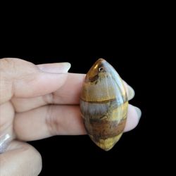 Brown Tiger Iron Gem Tone Oivary Pendant 