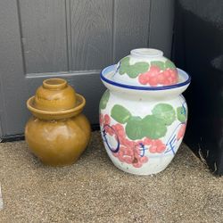 Medium & Small Porcelain Pickling Jar 3 Liter Fermenting Pickling Kimchi ...