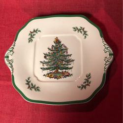 Spode Christmas Tree Square Cake/serving Plate