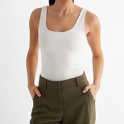 Express White Body Countour Bodysuit Sleeveless Top Size Large