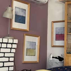 Pictures With Wood Frames 18”x22” (15”x19”)