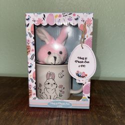 Easter Bunny Plush And Coffee Cup