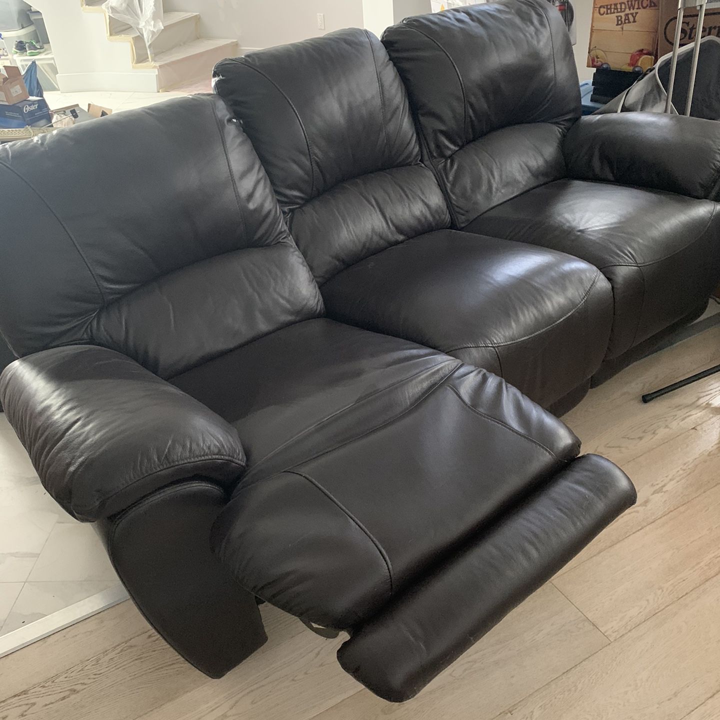 Dual Reclining Leather Sofa $150.00