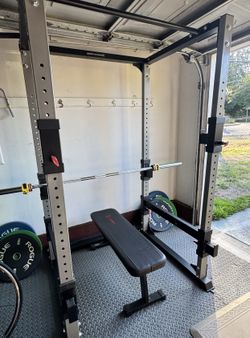 Complete Squat/Press Rack - Bar Bench & Weights