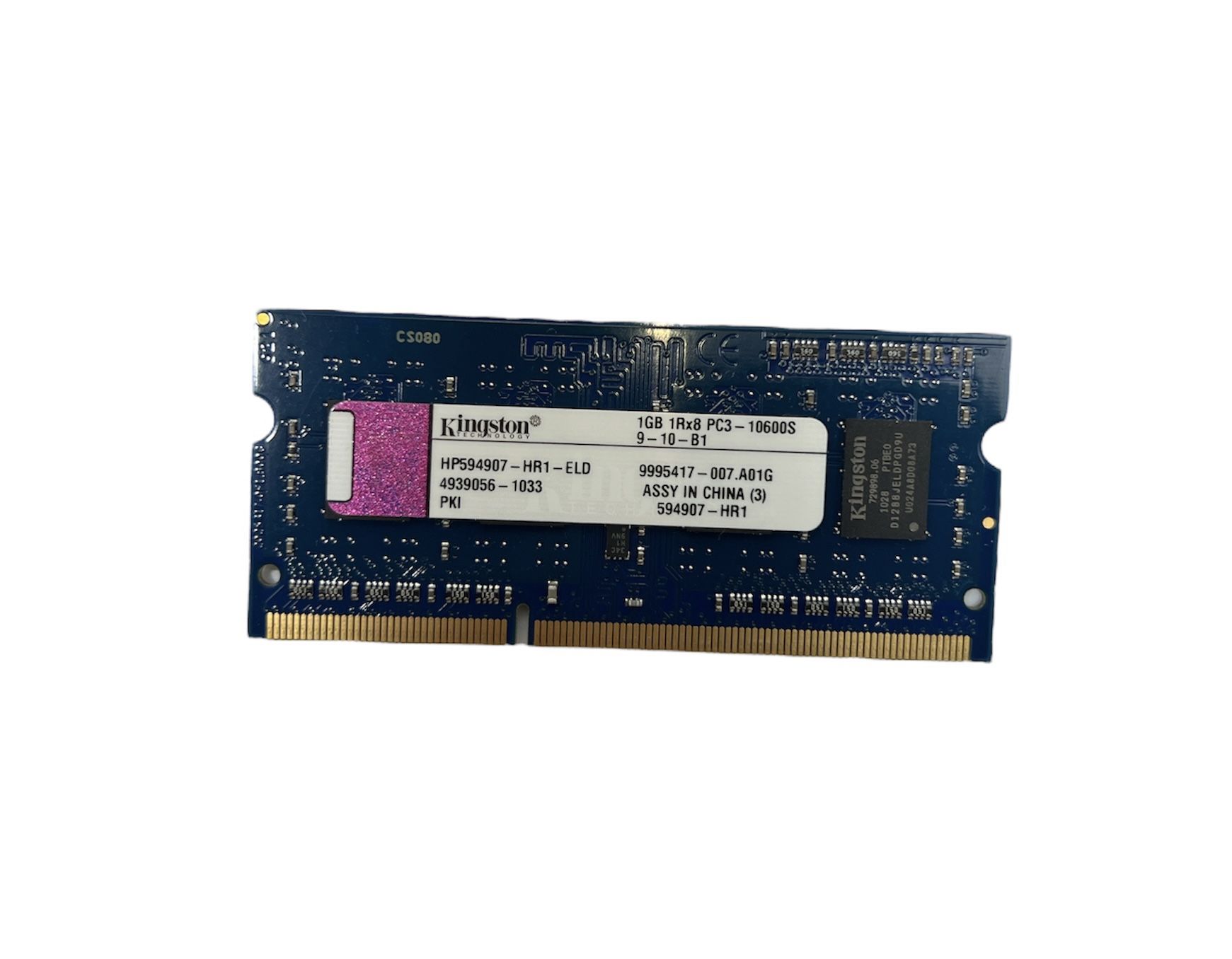 Kingston 1GB 1Rx8 PC3-10600S-9-10-B1 (HP594907-HR1-ELD)
