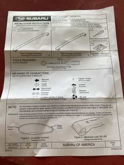 Brand New Stock Crossbar Kit (Subaru Forester)