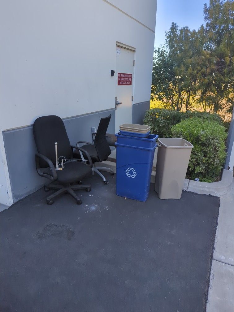 Two Free Office Chairs And Free Waste Bins