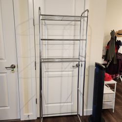  3 Tier Steel Space Saver Over The Toilet Bathroom Shelf with Open Shelving, versatile, Chrome, 68x24x11 inch