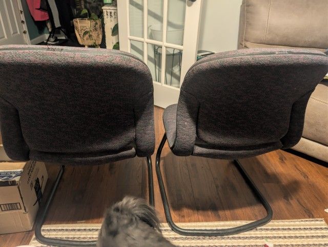 Set Of Office Chairs Purple & Green