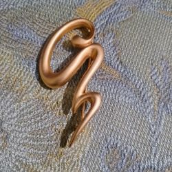 Vintage Brooch M.Jent  Matte Gold Tone 