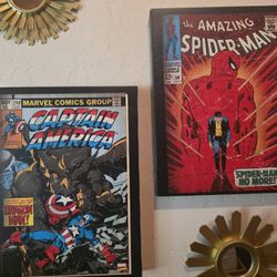 Marvel Canvas Wall Art Set – Spider-Man & Captain America (18x18) 🔥