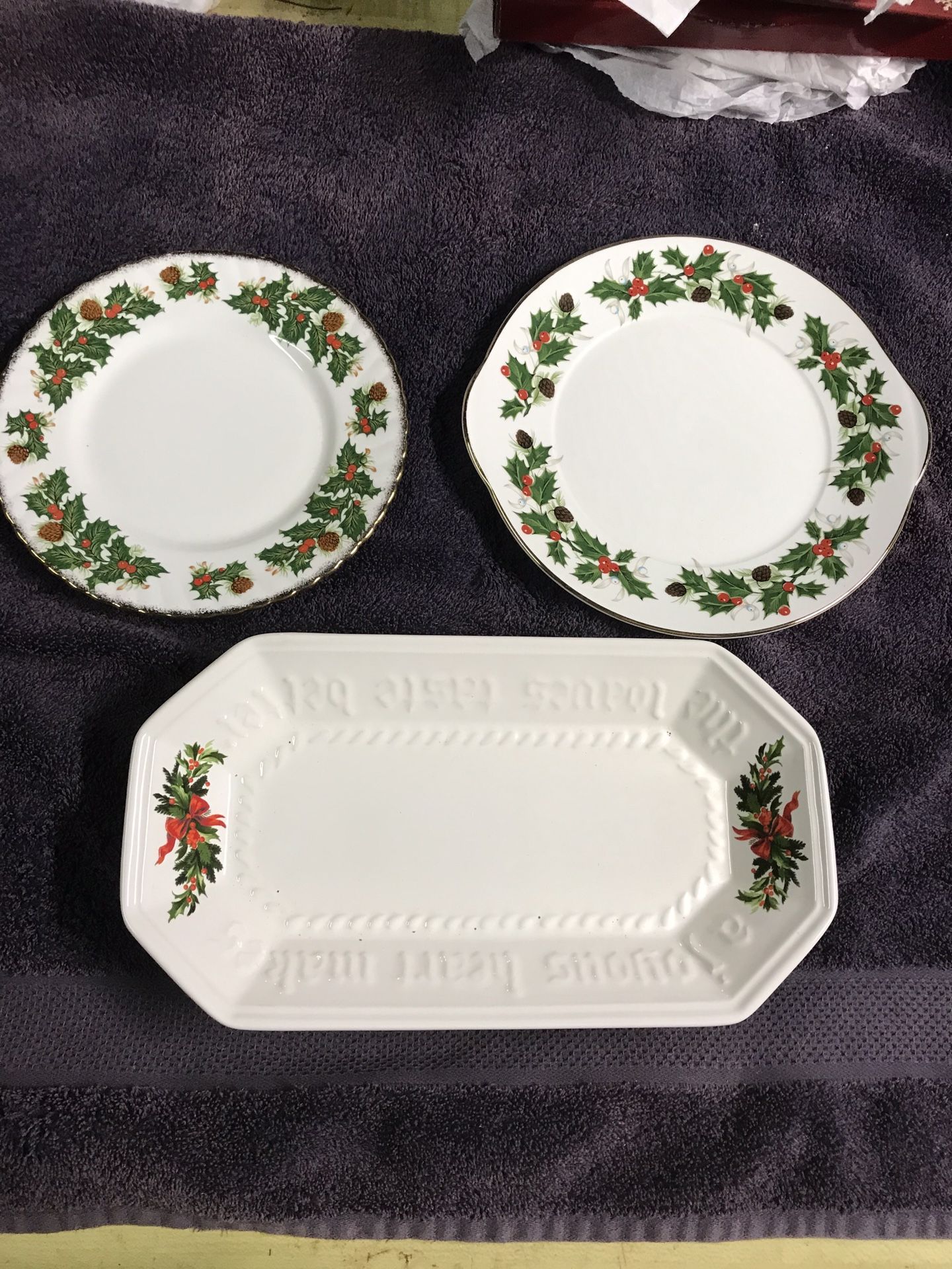 3 Christmas Serving Plates