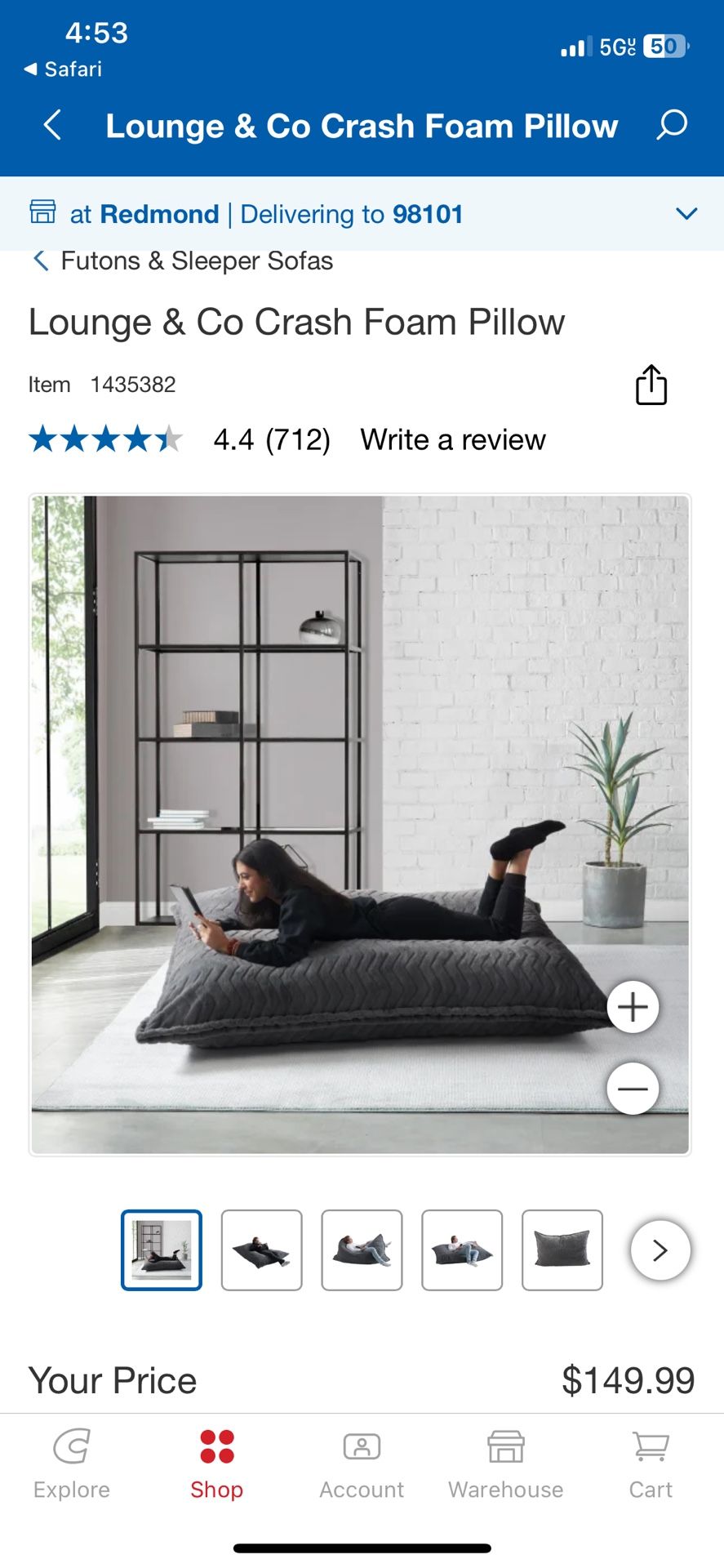 Lounge & Co Crash Foam Pillow