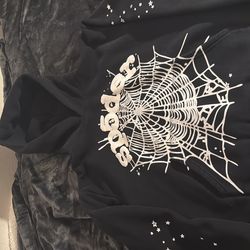 Black and white sp5der hoodie: M
