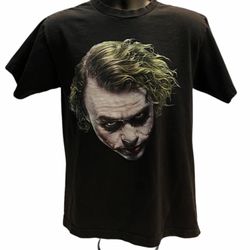 Vintage The Dark Knight Joker Face T-Shirt – Heath Ledger – DC Comics – Size M