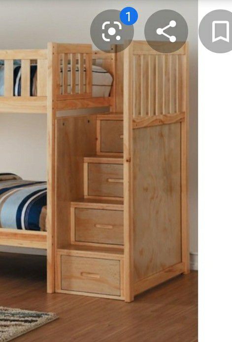 Bunk bed side steps with drawers.