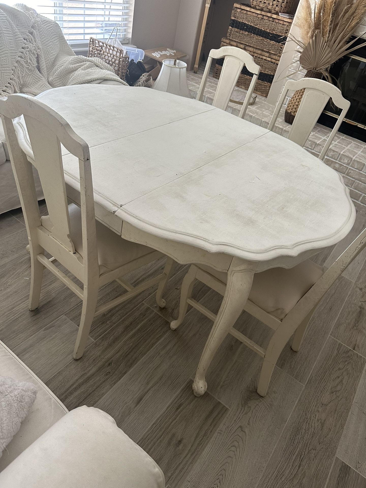 White Table And Four Chairs