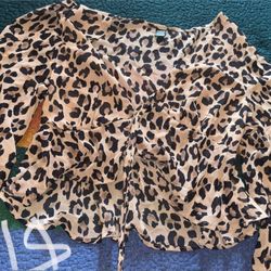 Leopard Crop Top Shirt
