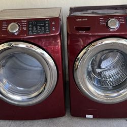 Samsung red front load washer & Dryer