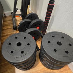 Adjustable Dumbbells / Barbell Set – 110 lbs (Great Condition)