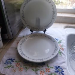 SET OF 4 CORELLE "RIBBON BOUQUET " VTG. DINNER PLATES
