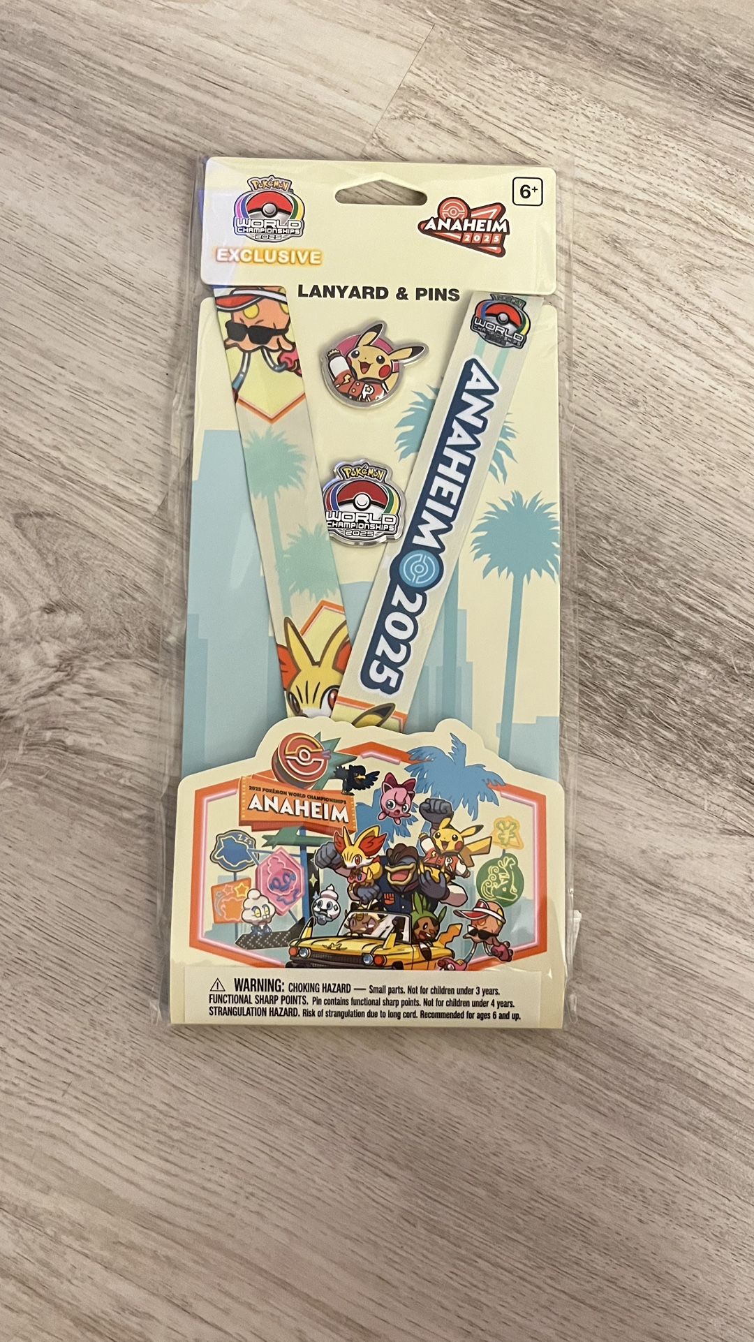Pokemon World Championship 2025 Anaheim pikachu pin & lanyard set