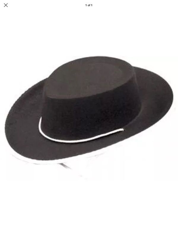 Kids Black Felt Western Cowgirl Cowboy HAT Sheriff costume dress up party S-M-L