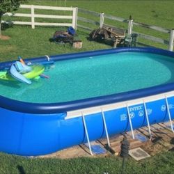 Intel 24' x 12' x 48" Oval Frame Pool Structure Only