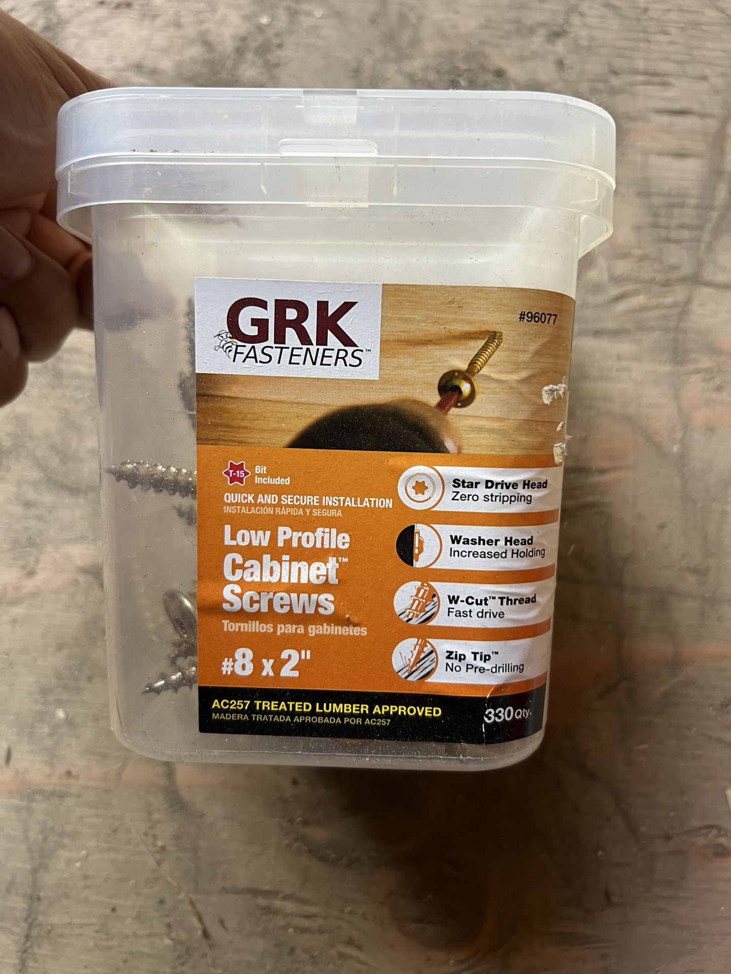 GRK FASTENERS #8 x 2 in. Star Drive Low Profile Washer Head Cabinet Wood Screw (330-Pack)